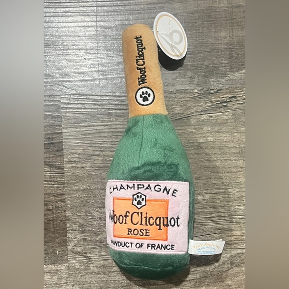 FINAL PRICE NWT Haute Diggity Dog Woof Clicquot Rose' 
 Dog Toy with Squeaker - Picture 2 of 5